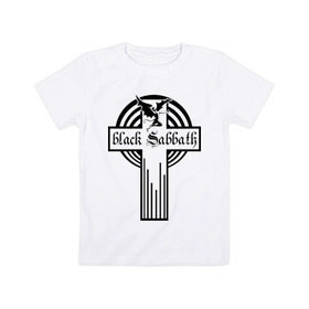 Детская футболка хлопок с принтом Black Sabbath в Белгороде, 100% хлопок | круглый вырез горловины, полуприлегающий силуэт, длина до линии бедер | Тематика изображения на принте: black sabbath