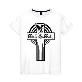 Женская футболка хлопок с принтом Black Sabbath в Белгороде, 100% хлопок | прямой крой, круглый вырез горловины, длина до линии бедер, слегка спущенное плечо | black sabbath