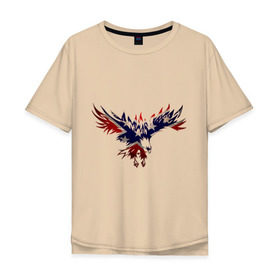 Мужская футболка хлопок Oversize с принтом Орел в Белгороде, 100% хлопок | свободный крой, круглый ворот, “спинка” длиннее передней части | америка | звезды | конфедеративные штаты америки | конфедерация | орел | патриоты | символика | сша | туристам | флаг