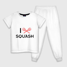 Детская пижама хлопок с принтом I LOVE SQUASH в Белгороде, 100% хлопок |  брюки и футболка прямого кроя, без карманов, на брюках мягкая резинка на поясе и по низу штанин
 | Тематика изображения на принте: squash | ракетка | сквош