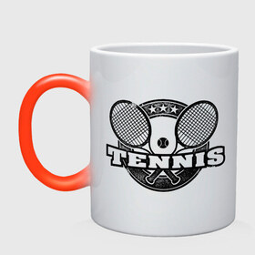 Кружка хамелеон с принтом Tennis в Белгороде, керамика | меняет цвет при нагревании, емкость 330 мл | Тематика изображения на принте: ракетка | тенис | теннис | теннисист
