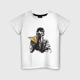 Детская футболка хлопок с принтом Пилот в Белгороде, 100% хлопок | круглый вырез горловины, полуприлегающий силуэт, длина до линии бедер | авиатор | бумажный | пилот | самолет | шлем
