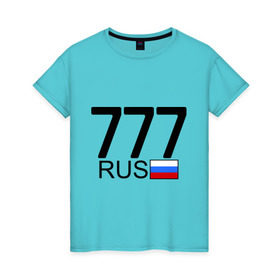 Женская футболка хлопок с принтом Москва - 777 в Белгороде, 100% хлопок | прямой крой, круглый вырез горловины, длина до линии бедер, слегка спущенное плечо | 777 | москва | область | регион | россия