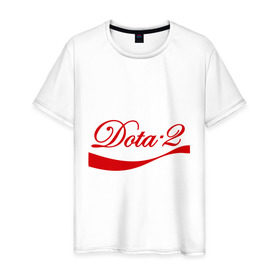 Мужская футболка хлопок с принтом Dota 2 Coca cola в Белгороде, 100% хлопок | прямой крой, круглый вырез горловины, длина до линии бедер, слегка спущенное плечо. | coca | cola | dota | дота | кола