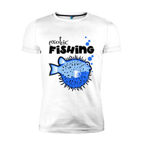Мужская футболка премиум с принтом Экзотическая рыбалка в Белгороде, 92% хлопок, 8% лайкра | приталенный силуэт, круглый вырез ворота, длина до линии бедра, короткий рукав | Тематика изображения на принте: exotic | fishing | еж | рыбалка | экзотическая
