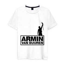 Мужская футболка хлопок с принтом Armin van buuren в Белгороде, 100% хлопок | прямой крой, круглый вырез горловины, длина до линии бедер, слегка спущенное плечо. | addicted | buuren | van | аrmin