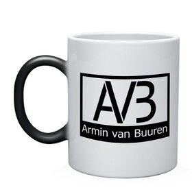 Кружка хамелеон с принтом Armin van buuren logo в Белгороде, керамика | меняет цвет при нагревании, емкость 330 мл | Тематика изображения на принте: addicted | buuren | van | аrmin