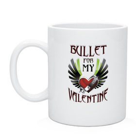 Кружка с принтом Bullet for my Valentine в Белгороде, керамика | объем — 330 мл, диаметр — 80 мм. Принт наносится на бока кружки, можно сделать два разных изображения | Тематика изображения на принте: bullet | for | metal | music | my | valentine