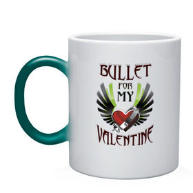 Кружка хамелеон с принтом Bullet for my Valentine в Белгороде, керамика | меняет цвет при нагревании, емкость 330 мл | Тематика изображения на принте: bullet | for | metal | music | my | valentine