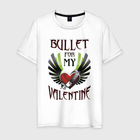 Мужская футболка хлопок с принтом Bullet for my Valentine в Белгороде, 100% хлопок | прямой крой, круглый вырез горловины, длина до линии бедер, слегка спущенное плечо. | bullet | for | metal | music | my | valentine