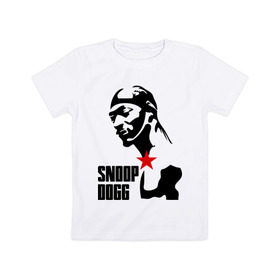 Детская футболка хлопок с принтом Snoop Dogg в Белгороде, 100% хлопок | круглый вырез горловины, полуприлегающий силуэт, длина до линии бедер | dogg | snoop | дог | снуп