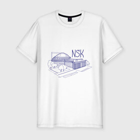 Мужская футболка премиум с принтом NSK в Белгороде, 92% хлопок, 8% лайкра | приталенный силуэт, круглый вырез ворота, длина до линии бедра, короткий рукав | nsk | город | новосибирск | театр