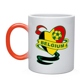 Кружка хамелеон с принтом Сборная Бельгии по Футболу в Белгороде, керамика | меняет цвет при нагревании, емкость 330 мл | belgium | бельгия | мяч | сборная | флаг бельгии | футбол