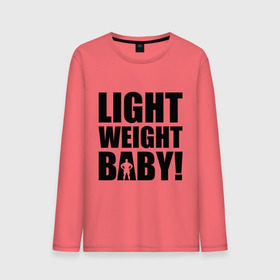 Мужской лонгслив хлопок с принтом Light weight babby в Белгороде, 100% хлопок |  | baby | light | weight | вес | детка | крошка | легкий