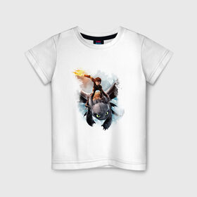 Детская футболка хлопок с принтом Как приручить дракона в Белгороде, 100% хлопок | круглый вырез горловины, полуприлегающий силуэт, длина до линии бедер | дракон | как приручить дракона | мультфильм