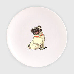 Тарелка с принтом Радостный мопс в Белгороде, фарфор | диаметр - 210 мм
диаметр для нанесения принта - 120 мм | милый | мопс | пес | радостная | собака