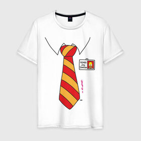 Мужская футболка хлопок с принтом Костюм Гомера в Белгороде, 100% хлопок | прямой крой, круглый вырез горловины, длина до линии бедер, слегка спущенное плечо. | гомер
