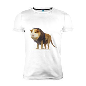 Мужская футболка премиум с принтом Свинолев в Белгороде, 92% хлопок, 8% лайкра | приталенный силуэт, круглый вырез ворота, длина до линии бедра, короткий рукав | swag | лев | морская | свинка | свэг