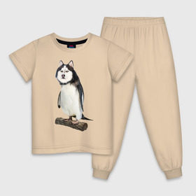 Детская пижама хлопок с принтом Хаскогвин в Белгороде, 100% хлопок |  брюки и футболка прямого кроя, без карманов, на брюках мягкая резинка на поясе и по низу штанин
 | пингвин