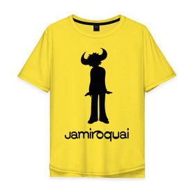Мужская футболка хлопок Oversize с принтом Jamiroquai в Белгороде, 100% хлопок | свободный крой, круглый ворот, “спинка” длиннее передней части | funk | jamiroquai | jazz | джаз | джамирокуай | фанк