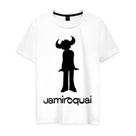 Мужская футболка хлопок с принтом Jamiroquai в Белгороде, 100% хлопок | прямой крой, круглый вырез горловины, длина до линии бедер, слегка спущенное плечо. | Тематика изображения на принте: funk | jamiroquai | jazz | джаз | джамирокуай | фанк