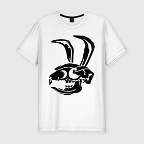 Мужская футболка премиум с принтом Дохлый кролик в Белгороде, 92% хлопок, 8% лайкра | приталенный силуэт, круглый вырез ворота, длина до линии бедра, короткий рукав | скелет