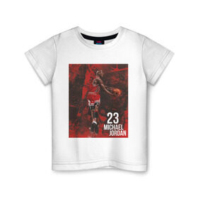 Детская футболка хлопок с принтом Jordan Michael в Белгороде, 100% хлопок | круглый вырез горловины, полуприлегающий силуэт, длина до линии бедер | jordan