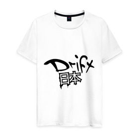 Мужская футболка хлопок с принтом Drift - Япония в Белгороде, 100% хлопок | прямой крой, круглый вырез горловины, длина до линии бедер, слегка спущенное плечо. | дрифт