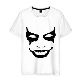 Мужская футболка хлопок с принтом Зловещее лицо в Белгороде, 100% хлопок | прямой крой, круглый вырез горловины, длина до линии бедер, слегка спущенное плечо. | 