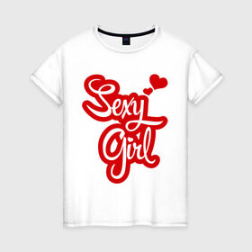 Женская футболка хлопок с принтом Sexy girl в Белгороде, 100% хлопок | прямой крой, круглый вырез горловины, длина до линии бедер, слегка спущенное плечо | girl | девушка