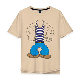 Мужская футболка хлопок Oversize с принтом Костюм морячка в Белгороде, 100% хлопок | свободный крой, круглый ворот, “спинка” длиннее передней части | вмф | военно морской флот | морской флот | моряк | морячок | якорь