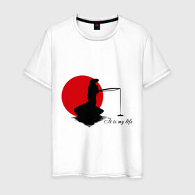 Мужская футболка хлопок с принтом Японская ночная рыбалка в Белгороде, 100% хлопок | прямой крой, круглый вырез горловины, длина до линии бедер, слегка спущенное плечо. | fishermen | жизнь | рыба | рыбак | рыбалка | солнце | туризм | удочка | укаи | япония