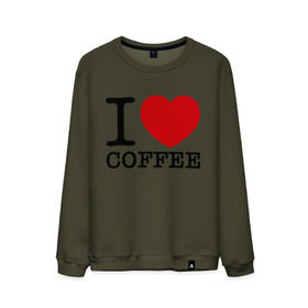 Мужской свитшот хлопок с принтом I love coffee в Белгороде, 100% хлопок |  | Тематика изображения на принте: coffee | heart | love | кофе | люблю | сердце