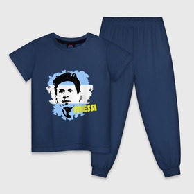 Детская пижама хлопок с принтом Месси (Messi) в Белгороде, 100% хлопок |  брюки и футболка прямого кроя, без карманов, на брюках мягкая резинка на поясе и по низу штанин
 | argentina | football | lionel | messi | аргентина | футбол