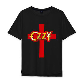 Мужская футболка хлопок Oversize с принтом Ozzy Osbourne (Оззи Осборн) в Белгороде, 100% хлопок | свободный крой, круглый ворот, “спинка” длиннее передней части | 