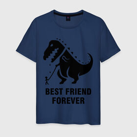 Мужская футболка хлопок с принтом Годзилла Best friend в Белгороде, 100% хлопок | прямой крой, круглый вырез горловины, длина до линии бедер, слегка спущенное плечо. | годзилла | динозавр | друг | лучший | навек | навсегда | тираннозавр