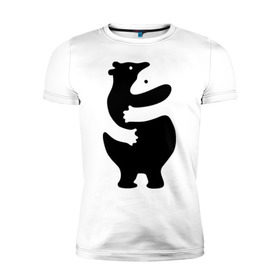 Мужская футболка премиум с принтом Медвежий Инь-Янь в Белгороде, 92% хлопок, 8% лайкра | приталенный силуэт, круглый вырез ворота, длина до линии бедра, короткий рукав | медведь | обнимашки | объятия