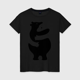 Женская футболка хлопок с принтом Медвежий Инь-Янь в Белгороде, 100% хлопок | прямой крой, круглый вырез горловины, длина до линии бедер, слегка спущенное плечо | медведь | обнимашки | объятия