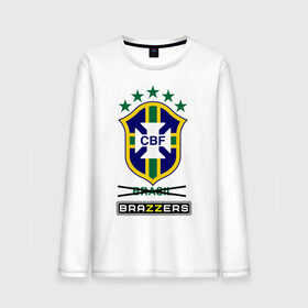 Мужской лонгслив хлопок с принтом Сборная Бразилии по футболу в Белгороде, 100% хлопок |  | brazzers | бразилия