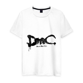 Мужская футболка хлопок с принтом Эмблема Devil May Cry в Белгороде, 100% хлопок | прямой крой, круглый вырез горловины, длина до линии бедер, слегка спущенное плечо. | dmc | данте