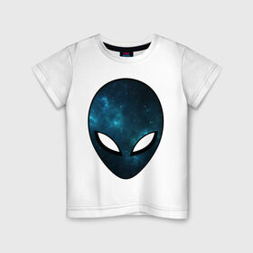 Детская футболка хлопок с принтом Инопланетный разум в Белгороде, 100% хлопок | круглый вырез горловины, полуприлегающий силуэт, длина до линии бедер | астронавт | галактика | голова | звезды | инопланетянин | космос | пришелец