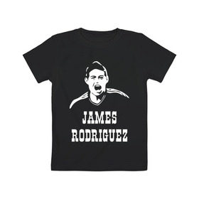 Детская футболка хлопок с принтом James Rodriguez в Белгороде, 100% хлопок | круглый вырез горловины, полуприлегающий силуэт, длина до линии бедер | columbia | football | james | rodriguez | колумбия | родригес | футбол | хамес