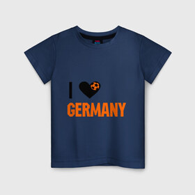 Детская футболка хлопок с принтом I love Germany в Белгороде, 100% хлопок | круглый вырез горловины, полуприлегающий силуэт, длина до линии бедер | Тематика изображения на принте: deutsch | football | germany | heart | love | германия | люблю | мяч | сердце | футбол