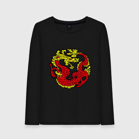 Женский лонгслив хлопок с принтом Красный дракон в Белгороде, 100% хлопок |  | дракон | китайский | красный | мифология | огонь | пламя