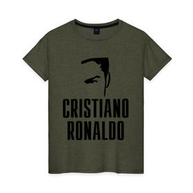 Женская футболка хлопок с принтом Cristiano Ronaldo 7 в Белгороде, 100% хлопок | прямой крой, круглый вырез горловины, длина до линии бедер, слегка спущенное плечо | cristiano ronaldo | мяч | спорт | футбол