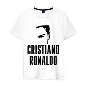 Мужская футболка хлопок с принтом Cristiano Ronaldo 7 в Белгороде, 100% хлопок | прямой крой, круглый вырез горловины, длина до линии бедер, слегка спущенное плечо. | cristiano ronaldo | мяч | спорт | футбол