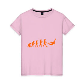 Женская футболка хлопок с принтом Van Persie evolution в Белгороде, 100% хлопок | прямой крой, круглый вырез горловины, длина до линии бедер, слегка спущенное плечо | мяч | спорт | футбол | эволюция