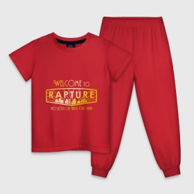 Детская пижама хлопок с принтом Welcome to Rapture в Белгороде, 100% хлопок |  брюки и футболка прямого кроя, без карманов, на брюках мягкая резинка на поясе и по низу штанин
 | 