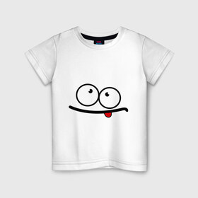 Детская футболка хлопок с принтом Смешная рожица в Белгороде, 100% хлопок | круглый вырез горловины, полуприлегающий силуэт, длина до линии бедер | 