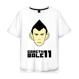 Мужская футболка хлопок Oversize с принтом Gareth Bale (карикатура) в Белгороде, 100% хлопок | свободный крой, круглый ворот, “спинка” длиннее передней части | 